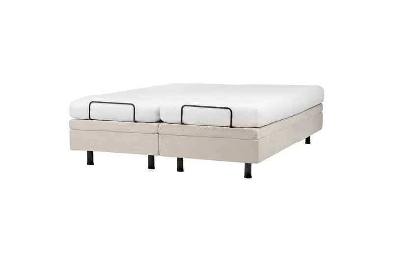 Dubbelsäng Beliani Duke II Beige-Svart, 160x200 cm Beige 160x200 - Møbler - Senger - Regulerbare senger