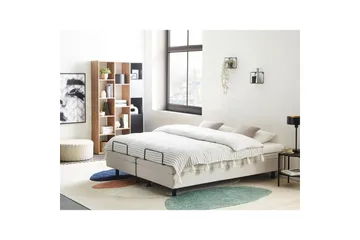 Dubbelsäng Beliani Duke II Beige-Svart, 160x200 cm Beige 160x200 - Møbler - Senger - Regulerbare senger