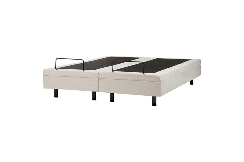Dubbelsäng Beliani Duke II Beige-Svart, 160x200 cm Beige 160x200 - Møbler - Senger - Regulerbare senger