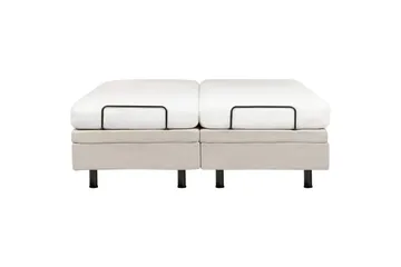 Dubbelsäng Beliani Duke II Beige-Svart, 160x200 cm Beige 160x200 - Møbler - Senger - Regulerbare senger