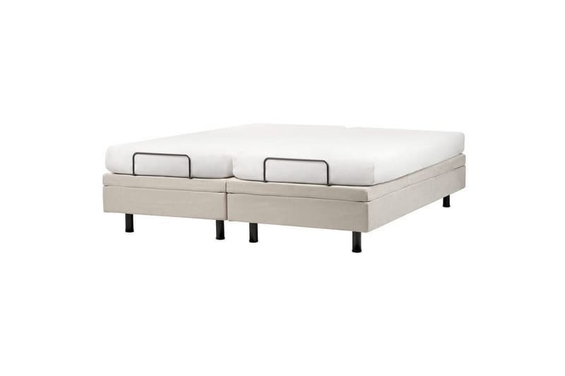 Dubbelsäng Beliani Duke II Beige-Svart, 160x200 cm Beige 180x200 - Møbler - Senger - Regulerbare senger