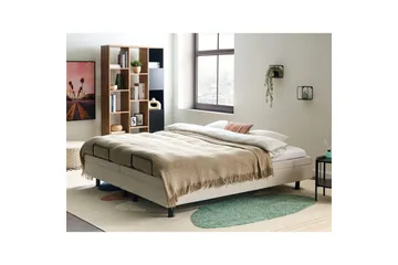 Dubbelsäng Beliani Duke II Beige-Svart, 160x200 cm Beige 180x200 - Møbler - Senger - Regulerbare senger