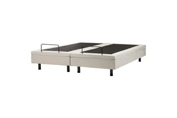 Dubbelsäng Beliani Duke II Beige-Svart, 160x200 cm Beige 180x200 - Møbler - Senger - Regulerbare senger