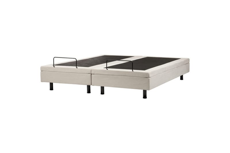 Dubbelsäng Beliani Duke II Beige-Svart, 160x200 cm Beige 180x200 - Møbler - Senger - Regulerbare senger