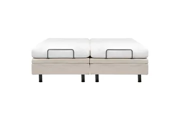 Dubbelsäng Beliani Duke II Beige-Svart, 160x200 cm Beige 180x200 - Møbler - Senger - Regulerbare senger