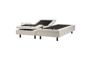 Dubbelsäng Beliani Duke II Beige-Svart, 160x200 cm Beige 180x200 - Møbler - Senger - Regulerbare senger