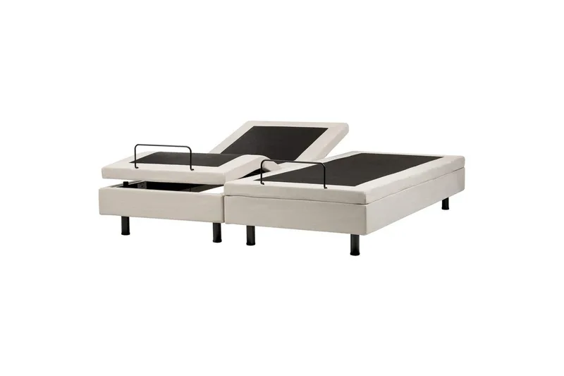 Dubbelsäng Beliani Duke II Beige-Svart, 160x200 cm Beige 180x200