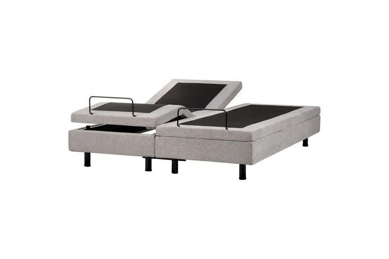 Dubbelsäng Beliani Duke II Beige-Svart, 160x200 cm Grey 160x200