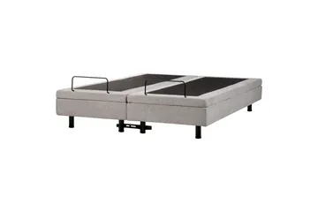 Dubbelsäng Beliani Duke II Beige-Svart, 160x200 cm Grey 160x200 - Møbler - Senger - Regulerbare senger