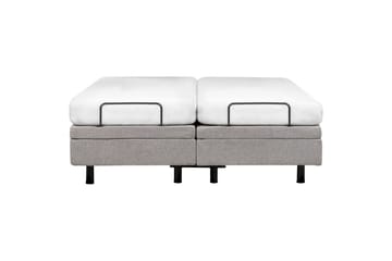Dubbelsäng Beliani Duke II Beige-Svart, 160x200 cm Grey 160x200 - Møbler - Senger - Regulerbare senger