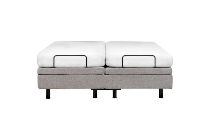 Dubbelsäng Beliani Duke II Beige-Svart, 160x200 cm Grey 160x200 - Møbler - Senger - Regulerbare senger