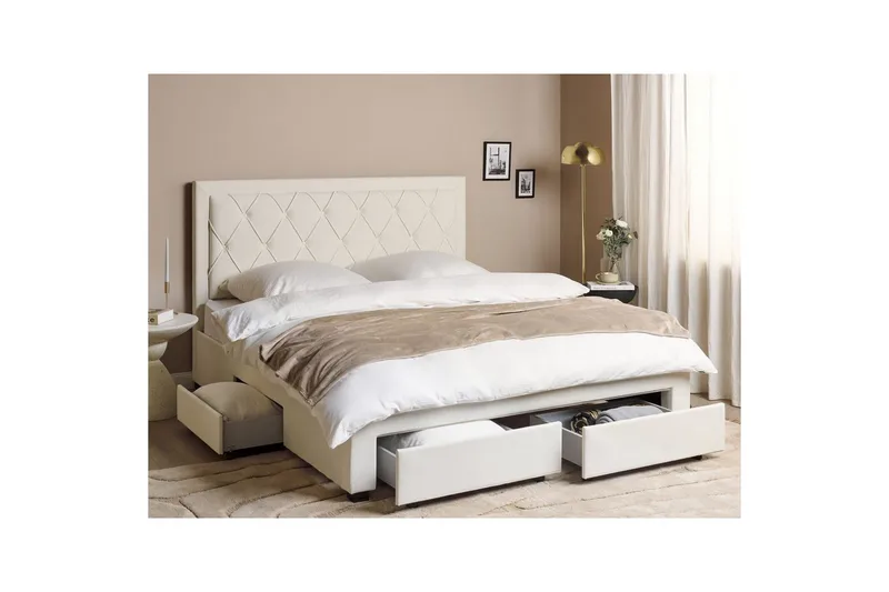 Dubbelsäng Beliani Lievin med förvaring 140x200 cm 180x200 - Møbler - Senger - Senger med oppbevaring