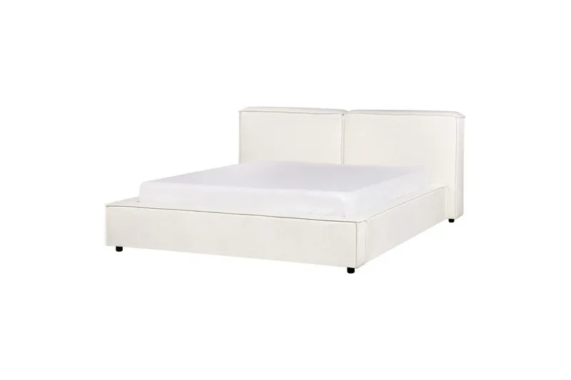 Dubbelsäng Beliani Linards med lamellram Brun-Svart, 160x200 cm White 160x200 VALUE_MISSING_3