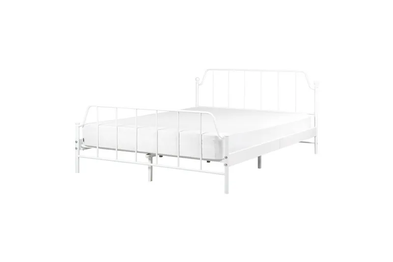 Dubbelsäng Beliani Mauressac med lamellram Svart, 140x200 cm White 140x200