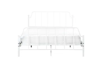 Dubbelsäng Beliani Mauressac med lamellram Svart, 140x200 cm White 140x200 - Møbler - Senger - Sengeramme & sengestamme
