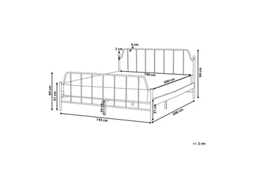Dubbelsäng Beliani Mauressac med lamellram Svart, 140x200 cm White 140x200 - Møbler - Senger - Sengeramme & sengestamme