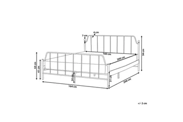 Dubbelsäng Beliani Mauressac med lamellram Svart, 140x200 cm White 160x200 - Møbler - Senger - Sengeramme & sengestamme