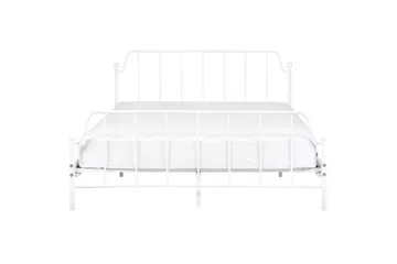 Dubbelsäng Beliani Mauressac med lamellram Svart, 140x200 cm White 160x200 - Møbler - Senger - Sengeramme & sengestamme