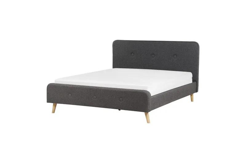 Dubbelsäng Beliani Rennes II med lamellram Grey