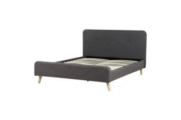 Dubbelsäng Beliani Rennes II med lamellram Grey - Møbler - Senger - Sengeramme & sengestamme