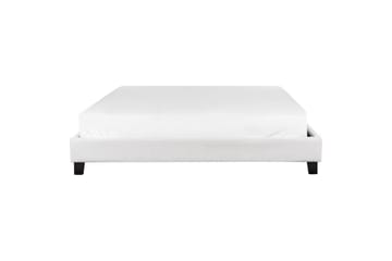 Dubbelsäng Beliani Roanne med lamellram Beige-Mörkt Trä, 140x200 cm, Bouclé Grey 180x200 VALUE_MISSING_3 - Møbler - Senger - Dobbeltsenger