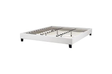 Dubbelsäng Beliani Roanne med lamellram Beige-Mörkt Trä, 140x200 cm, Bouclé Grey 180x200 VALUE_MISSING_3 - Møbler - Senger - Dobbeltsenger