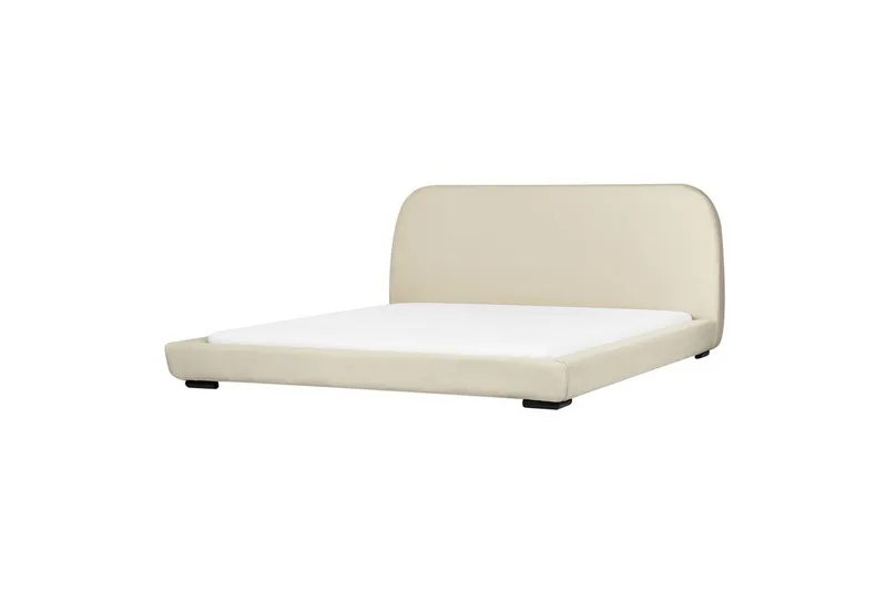 Dubbelsäng Beliani Roisel med lamellram 160x200, Bouclé Beige 180x200 VALUE_MISSING_1