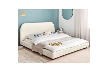 Dubbelsäng Beliani Roisel med lamellram 160x200, Bouclé Beige 180x200 VALUE_MISSING_2 - Møbler - Senger - Dobbeltsenger