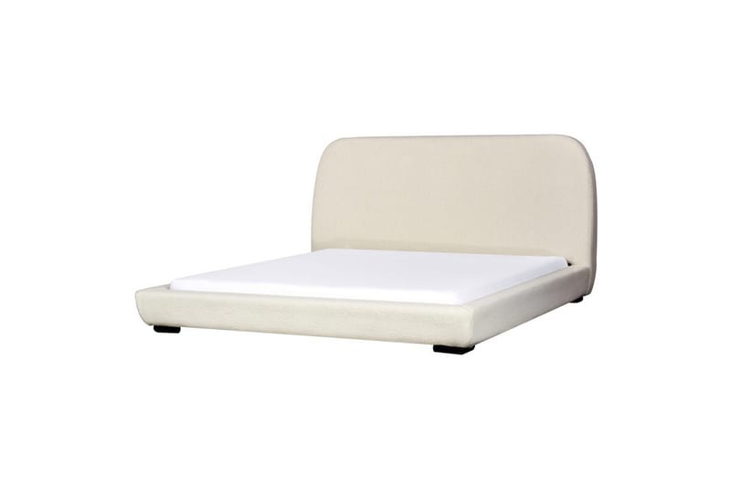 Dubbelsäng Beliani Roisel med lamellram 160x200, Bouclé Beige 180x200 VALUE_MISSING_2 - Møbler - Senger - Dobbeltsenger