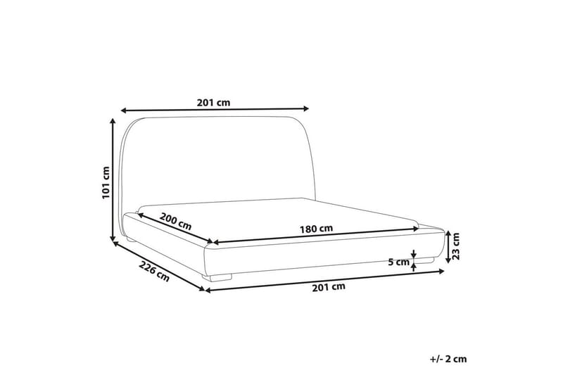 Dubbelsäng Beliani Roisel med lamellram 160x200, Bouclé Beige 180x200 VALUE_MISSING_2 - Møbler - Senger - Dobbeltsenger