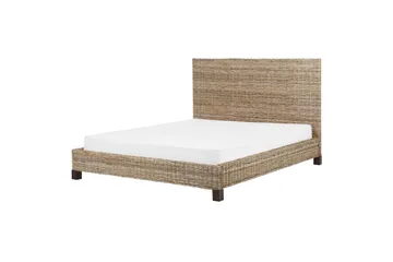 Dubbelsäng Beliani Salbris med lamellram 140x200 cm 160x200 - Møbler - Senger - Sengeramme & sengestamme