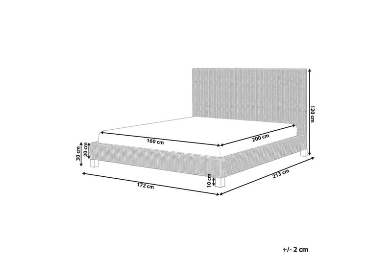 Dubbelsäng Beliani Salbris med lamellram 140x200 cm 160x200 - Møbler - Senger - Sengeramme & sengestamme