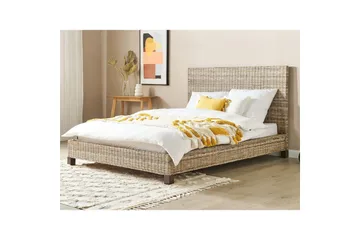 Dubbelsäng Beliani Salbris med lamellram 140x200 cm 160x200 - Møbler - Senger - Sengeramme & sengestamme