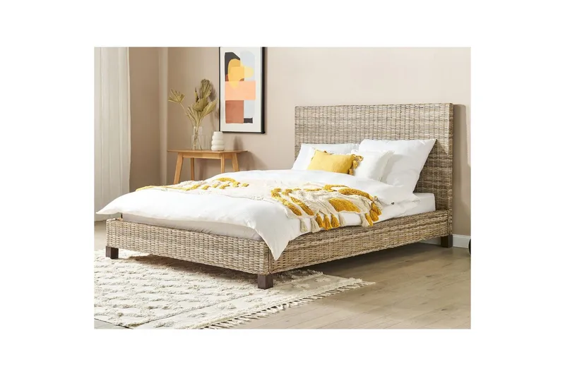 Dubbelsäng Beliani Salbris med lamellram 140x200 cm 160x200 - Møbler - Senger - Sengeramme & sengestamme