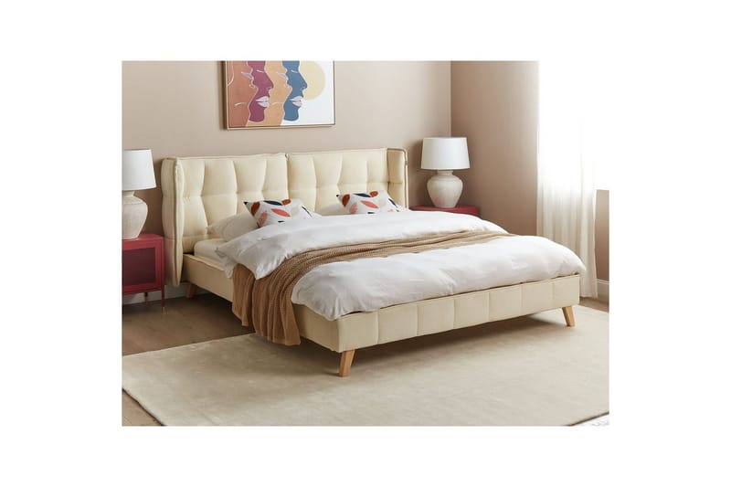 Dubbelsäng Beliani Senlis med lamellram 160x200 cm 160x200 - Møbler - Senger - Sengeramme & sengestamme