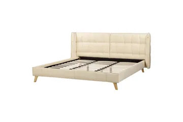 Dubbelsäng Beliani Senlis med lamellram 160x200 cm 180x200 - Møbler - Senger - Sengeramme & sengestamme