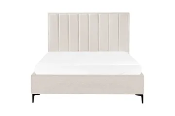 Dubbelsäng Beliani Sezanne med förvaring Beige-Grå-Svart, 140x200 cm White 160x200 - Møbler - Senger - Senger med oppbevaring