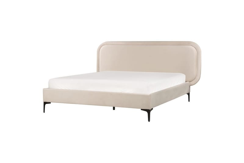 Dubbelsäng Beliani Suzette med lamellram Beige, 140x200 cm Beige 160x200 VALUE_MISSING_3