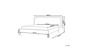 Dubbelsäng Beliani Suzette med lamellram Beige, 140x200 cm Beige 160x200 VALUE_MISSING_4 - Møbler - Senger - Sengeramme & sengestamme