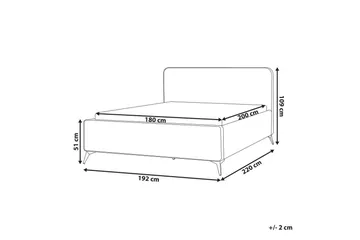 Dubbelsäng Beliani Valognes med lamellram 160x200 cm 180x200 - Møbler - Senger - Sengeramme & sengestamme