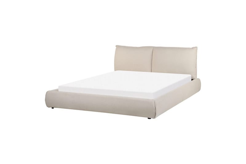 Dubbelsäng Beliani Vinay med lamellram Beige, 160x200 cm Beige 160x200