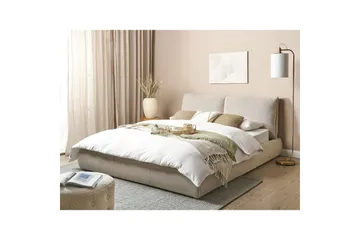 Dubbelsäng Beliani Vinay med lamellram Beige, 160x200 cm Beige 160x200 - Møbler - Senger - Sengeramme & sengestamme