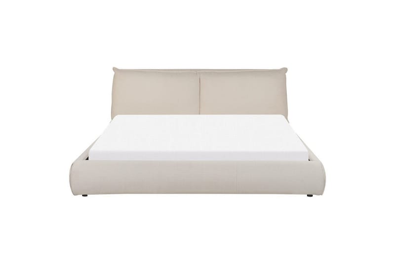 Dubbelsäng Beliani Vinay med lamellram Beige, 160x200 cm Beige 180x200 - Møbler - Senger - Sengeramme & sengestamme
