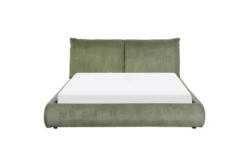 Dubbelsäng Beliani Vinay med lamellram Beige, 160x200 cm Green 160x200 - Møbler - Senger - Dobbeltsenger