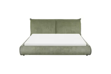 Dubbelsäng Beliani Vinay med lamellram Beige, 160x200 cm Green 180x200 - Møbler - Senger - Dobbeltsenger