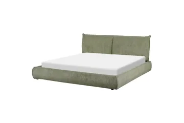 Dubbelsäng Beliani Vinay med lamellram Beige, 160x200 cm Green 180x200 - Møbler - Senger - Dobbeltsenger