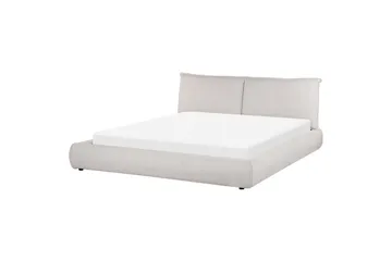 Dubbelsäng Beliani Vinay med lamellram Beige, 160x200 cm Ljusbeige 180x200 - Møbler - Senger - Sengeramme & sengestamme