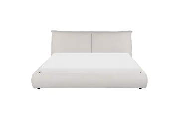 Dubbelsäng Beliani Vinay med lamellram Beige, 160x200 cm Ljusbeige 180x200 - Møbler - Senger - Sengeramme & sengestamme