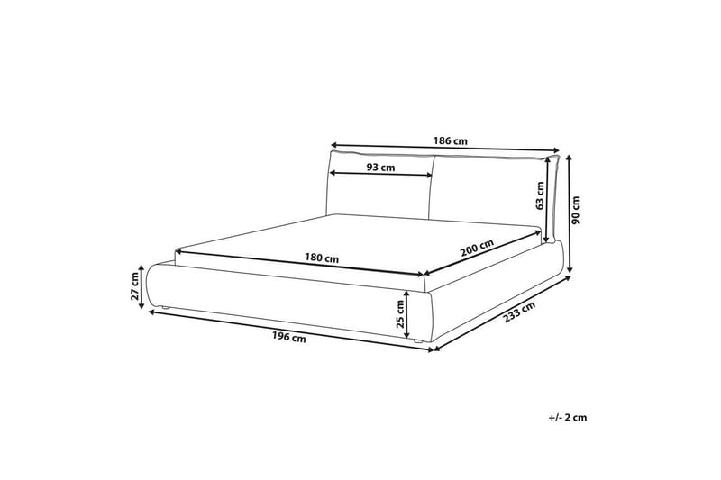 Dubbelsäng Beliani Vinay med lamellram Beige, 160x200 cm Ljusbeige 180x200 - Møbler - Senger - Sengeramme & sengestamme