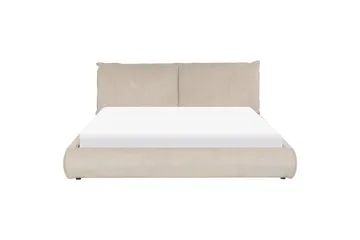 Dubbelsäng Beliani Vinay med lamellram Beige, 160x200 cm Taupe 180x200 - Møbler - Senger - Dobbeltsenger